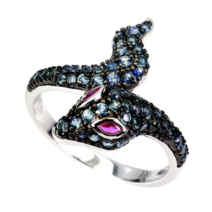 925 Sterling Silver Ring Blue Sapphire Round Diamond Cut Ruby Gemstone Jewelry 7
