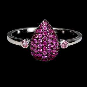 925 Sterling Silver Ring Ruby Myanmar Round Diamond Cut Gemstone Jewelry Size 7