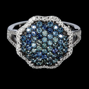 925 Sterling Silver Ring Sapphire Round Diamond Cut Topaz Gemstone Jewelry 7.5