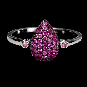 925 Sterling Silver Ring Ruby Myanmar Round Diamond Cut Gemstone Jewelry Size 8