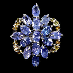 925 Sterling Silver Ring Oval Tanzanite 5x3mm Sapphire Gemstone Jewelry Size 9