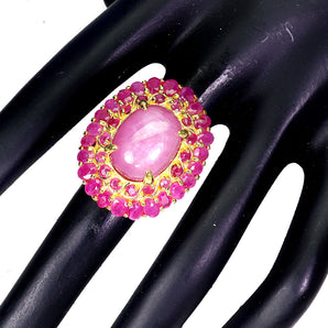 925 Sterling Silver Ring Oval Ruby 15x12mm Natural Gemstone Jewelry Size 7