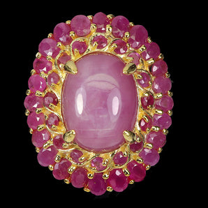 925 Sterling Silver Ring Oval Ruby 15x12mm Natural Gemstone Jewelry Size 7