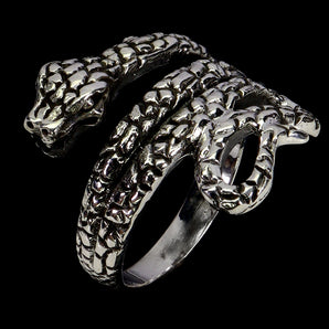 925 Sterling Silver Ring Cobra Gemstone Jewelry Size 8