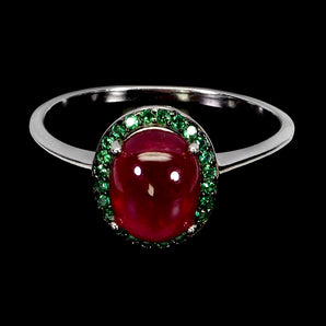 925 Sterling Silver Ring Oval Ruby 9x7mm Natural Gemstone Jewelry Size 8