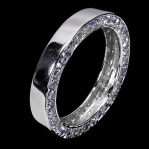 925 Sterling Silver Ring Round Tanzanite Natural Gemstone Jewelry Size 6.5