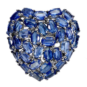 925 Sterling Silver Ring Oval Kyanite 4x3mm Heart Natural Gemstone Jewelry Sz 7