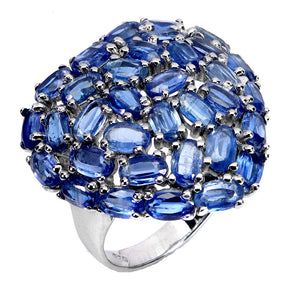 925 Sterling Silver Ring Oval Kyanite 4x3mm Heart Natural Gemstone Jewelry Sz 7