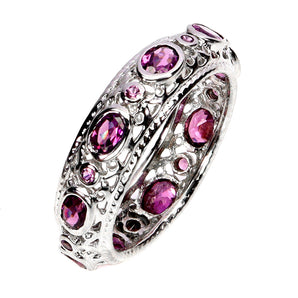 925 Sterling Silver Ring Oval Rhodolite Garnet 4x3mm Gemstone Jewelry Size 8