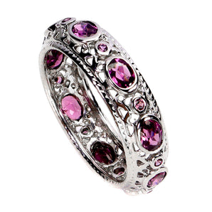 925 Sterling Silver Ring Oval Rhodolite Garnet 4x3mm Gemstone Jewelry Size 8