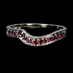 925 Sterling Silver Ring Round Rhodolite Garnet Natural Gemstone Jewelry Size 8