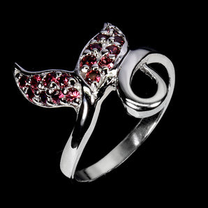 925 Sterling Silver Ring Round Rhodolite Garnet Natural Gemstone Jewelry Size 8