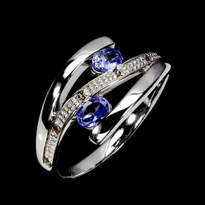 925 Sterling Silver Ring Oval Tanzanite 4x3mm Sapphire Gemstone Jewelry Size 7