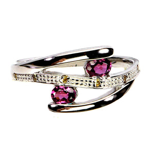 925 Sterling Silver Ring Oval Rhodolite Garnet 4x3mm Sapphire Gemstone Jewelry 8