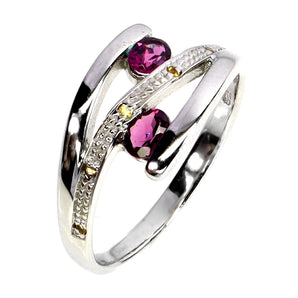 925 Sterling Silver Ring Oval Rhodolite Garnet 4x3mm Sapphire Gemstone Jewelry 8
