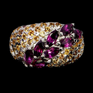 925 Sterling Silver Ring Marquise Rhodolite Garnet Sapphire Gemstone Jewelry 9