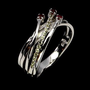 925 Sterling Silver Ring Round Rhodolite Garnet Sapphire Gemstone Jewelry Size 8