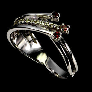 925 Sterling Silver Ring Round Rhodolite Garnet Sapphire Gemstone Jewelry Size 8