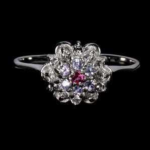 925 Sterling Silver Ring Round Tanzanite Rhodolite Garnet Gemstone Jewelry Sz 9