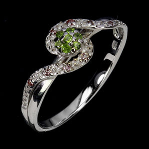 925 Sterling Silver Ring Round Chrome Diopside Sapphire Gemstone Jewelry Size 7