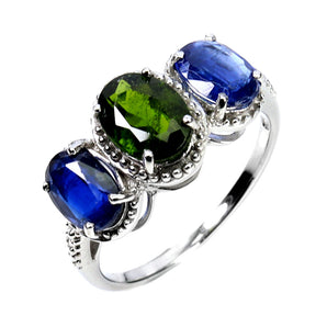 925 Sterling Silver Ring Oval Chrome Diopside 8x6mm Yanite Gemstone Jewelry Sz 7