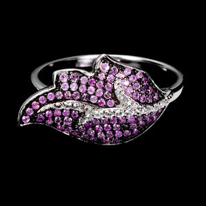 925 Sterling Silver Ring Sapphire Round Diamond Cut Topaz Gemstone Jewelry 9.5