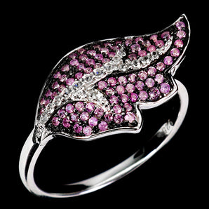 925 Sterling Silver Ring Sapphire Round Diamond Cut Topaz Gemstone Jewelry 9.5