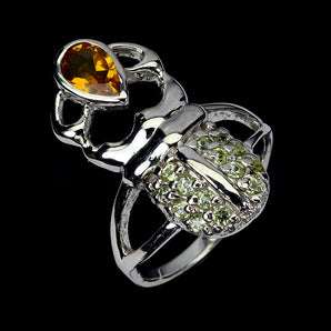 925 Sterling Silver Ring Pear Iolite 7x5mm Tanzanite Gemstone Jewelry Size 8