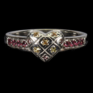 925 Sterling Silver Ring Round Sapphire Rhodolite Garnet Gemstone Jewelry Size 7