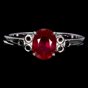 925 Sterling Silver Ring Oval Ruby 8x6mm Spinel Natural Gemstone Jewelry Size 8