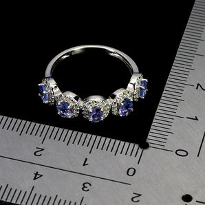 925 Sterling Silver Ring Oval Tanzanite 4x3mm Natural Gemstone Jewelry Size 7