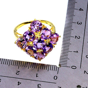 925 Sterling Silver Ring Round Amethyst 6mm Natural Gemstone Jewelry Size 6.5