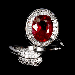925 Sterling Silver Ring Oval Ruby 9x7mm Natural Gemstone Jewelry Size 9