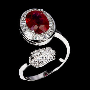 925 Sterling Silver Ring Oval Ruby 9x7mm Natural Gemstone Jewelry Size 9