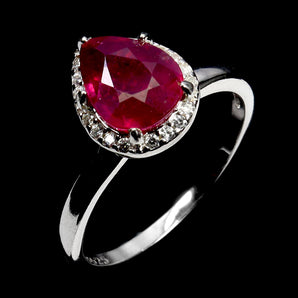 925 Sterling Silver Ring Oval Ruby 9x7mm Natural Gemstone Jewelry Size 8