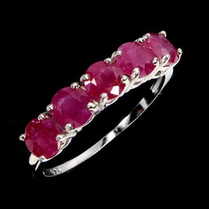 925 Sterling Silver Ring Round Ruby 4mm Natural Gemstone Jewelry Size 7