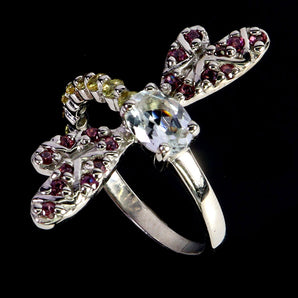 925 Sterling Silver Ring Oval Aquamarine 7x5mm Sapphire Gemstone Jewelry Sz 7.5