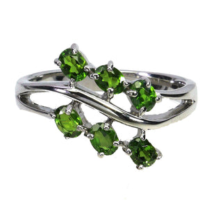 925 Sterling Silver Ring Oval Chrome Diopside 4x3mm Gemstone Jewelry Size 9