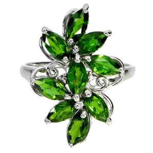 925 Sterling Silver Ring Marquise Chrome Diopside Sapphire Gemstone Jewelry Sz 7