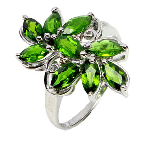 925 Sterling Silver Ring Marquise Chrome Diopside Sapphire Gemstone Jewelry Sz 7