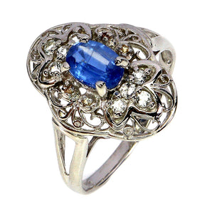 925 Sterling Silver Ring Oval Kyanite 7x5mm Sapphire Topaz Gemstone Jewelry Sz 9