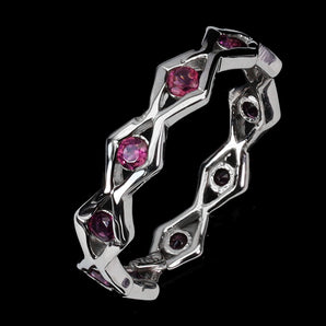 925 Sterling Silver Ring Round Rhodolite Garnet Natural Gemstone Jewelry Size 7