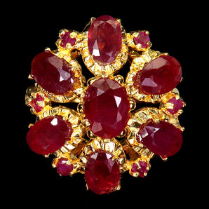 925 Sterling Silver Ring Oval Ruby 7x5mm Natural Gemstone Jewelry Size 8