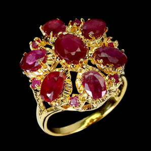 925 Sterling Silver Ring Oval Ruby 7x5mm Natural Gemstone Jewelry Size 8