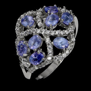 925 Sterling Silver Ring Oval Tanzanite 4x3mm Natural Gemstone Jewelry Size 6