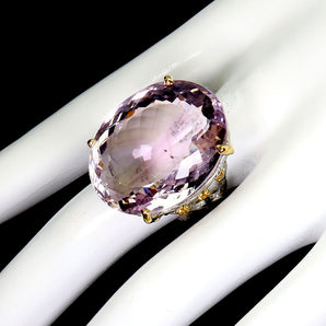 925 Sterling Silver Ring Oval Ametrine 55ct Sapphire Handmade Gemstone Jewelry 8