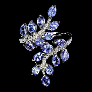 925 Sterling Silver Ring Oval Tanzanite 4x3mm Natural Gemstone Jewelry Size 9