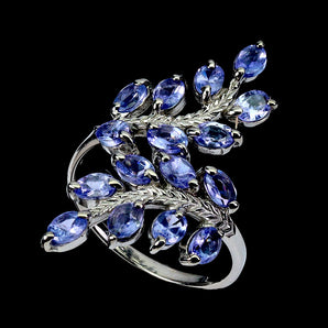 925 Sterling Silver Ring Oval Tanzanite 4x3mm Natural Gemstone Jewelry Size 9