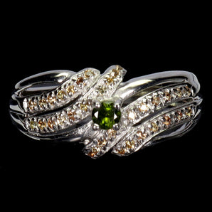 925 Sterling Silver Ring Round Emerald 3mm Sapphire Gemstone Jewelry Size 8