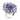 Unheated Oval Blue Tanzanite 9x7mm White Topaz 925 Sterling Silver Ring Size 6